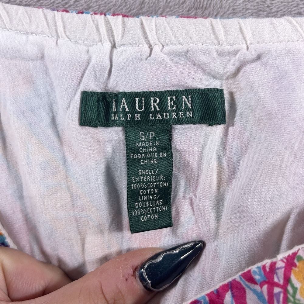 Lauren Ralph Lauren Mini Skirt Womens Small Multicolor Paisley Ruffle Boho - Picture 3 of 5